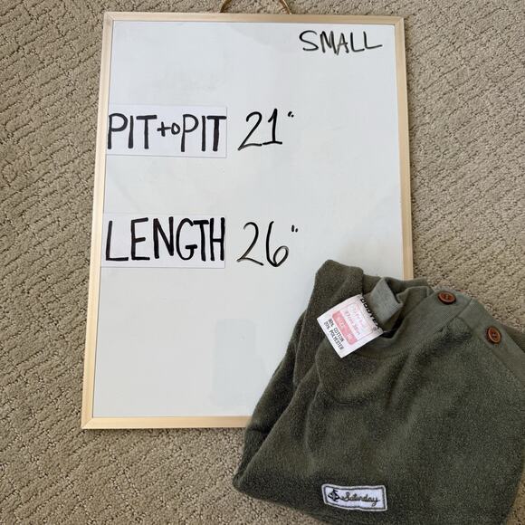 VTG Sweatshirt Womens Small Green Velour Saturday Pullover DODTEX tag - Picture 9 of 9